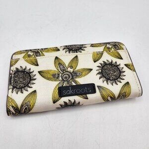 Sakroots Yellow Sunflower Wallet Coated LIGHTLY USED